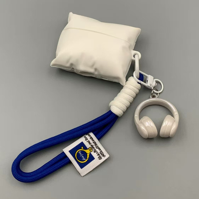 ins可爱趣味创意仿真白色抱枕适用苹果AirPods4代苹果无线蓝牙耳机套AirPods3代硅胶AirPodspro2防摔耳机盒女