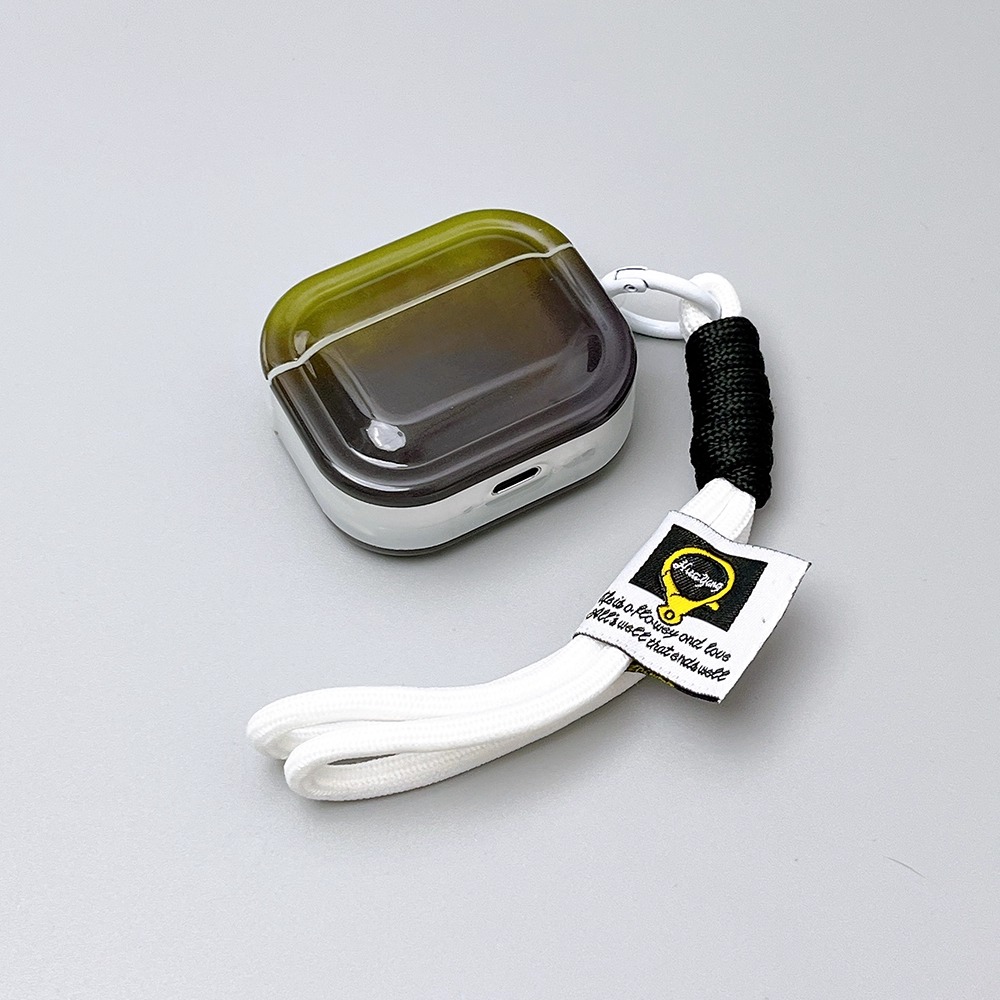 ins风简约韩系绿底晕染适用苹果AirPods4代苹果无线蓝牙耳机套AirPods3代软壳AirPodspro2防摔耳机盒女