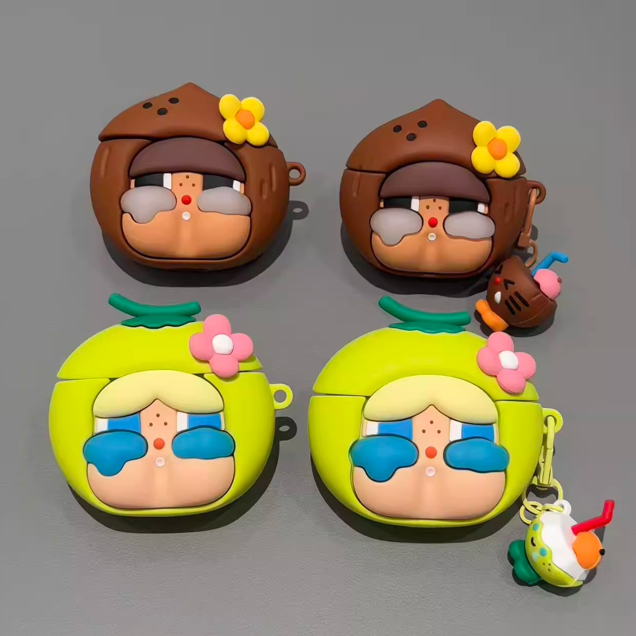 可爱卡通哭娃适用苹果AirPods4代苹果无线蓝牙耳机套AirPodspro3代个性AirPods1/2硅胶AirPodspro2防摔耳机盒