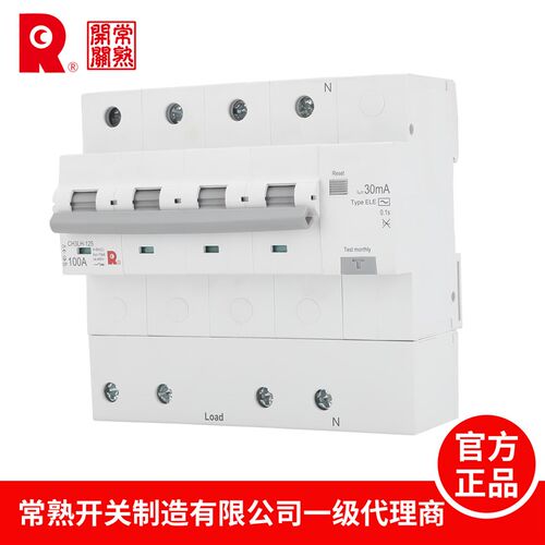 常熟开关厂CH3LH-125小型漏电断路器2P4P总闸80A100A125A大功率