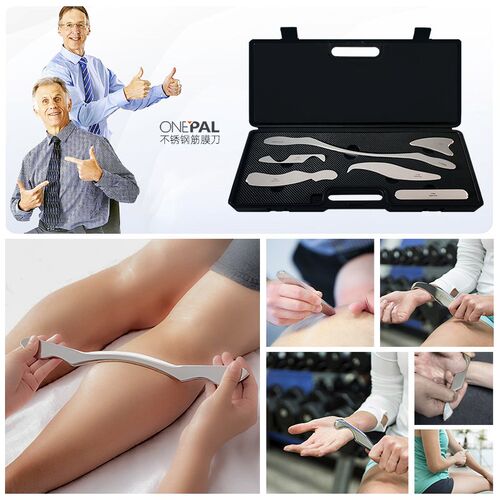 ONEPAL专业筋膜刀六件套 不锈钢肌肉放松工具 筋膜松解工具组