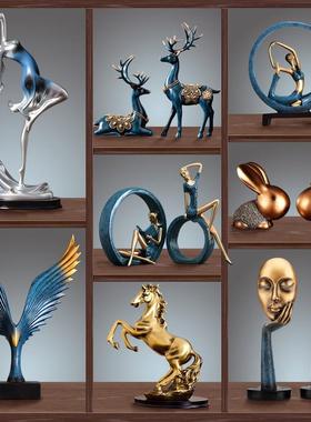 现代客厅装饰品摆件家居人物电视柜酒柜桌面卧室软装装饰工艺品