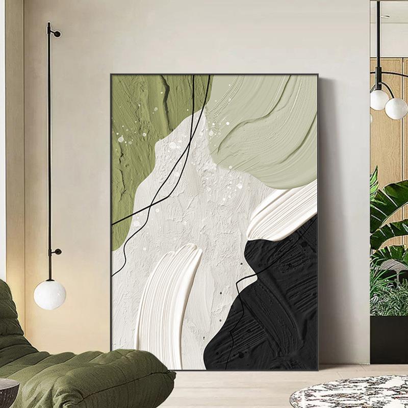 抽象巨幅落地画竖版客厅装饰画高级感棕色艺术走廊入户玄关挂画