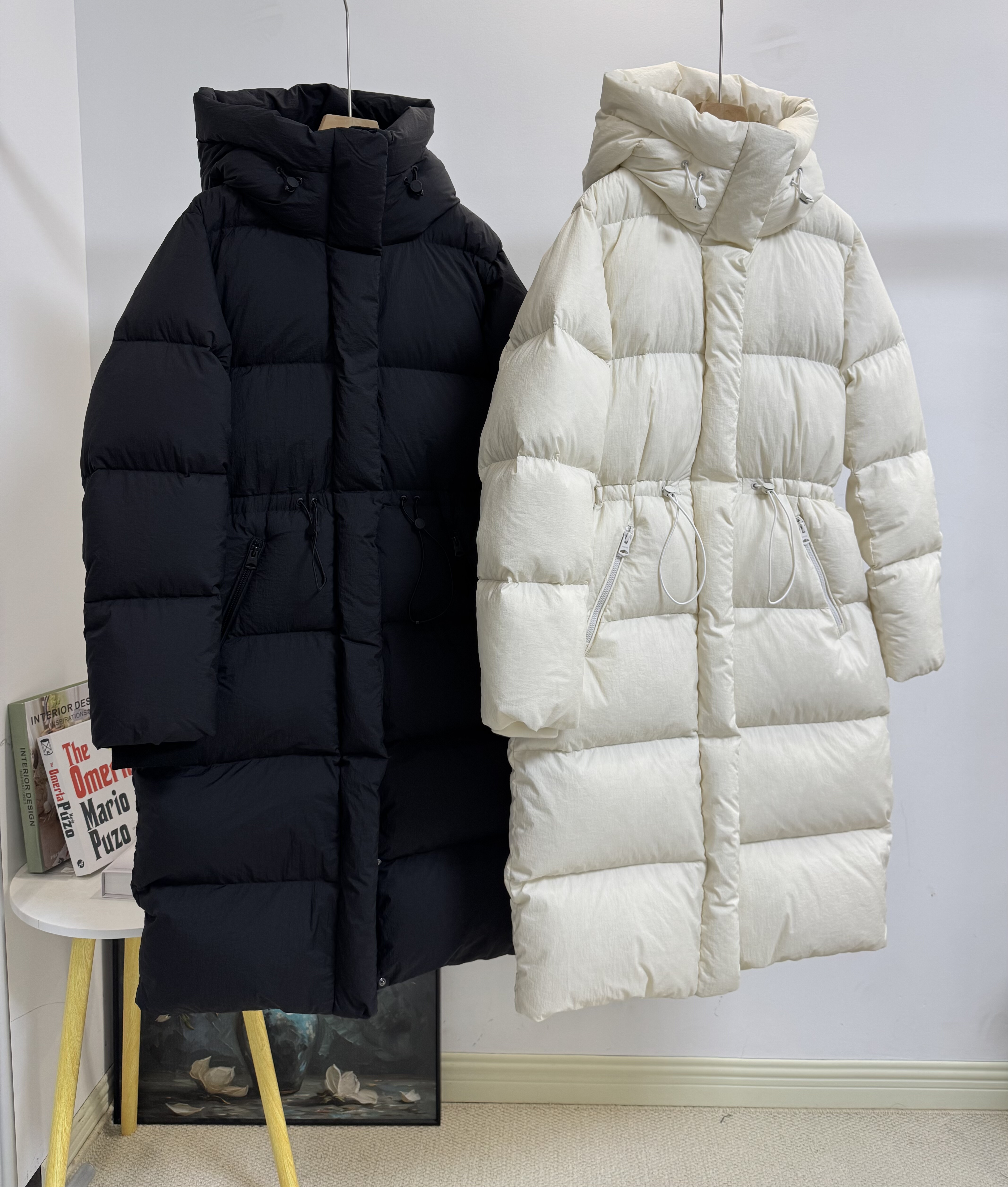 巨厚实蓬松 王炸400g+填充收腰显瘦泡芙羽绒服中长款连帽加厚保暖