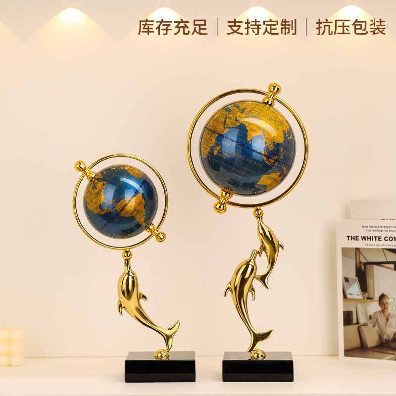 热销现代简约轻奢金属海豚装w饰品摆件创意客厅玄关酒柜电视柜礼