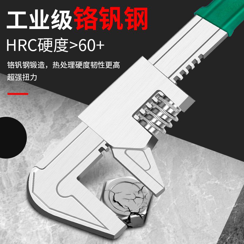 热销F型活动扳手活口多功能大开C口直角板子管子钳万能管钳工具大