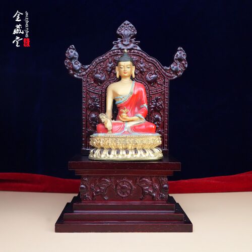 热销家用c雕花八吉祥橡木佛龛供台神台神龛可拆卸复古佛像底座佛
