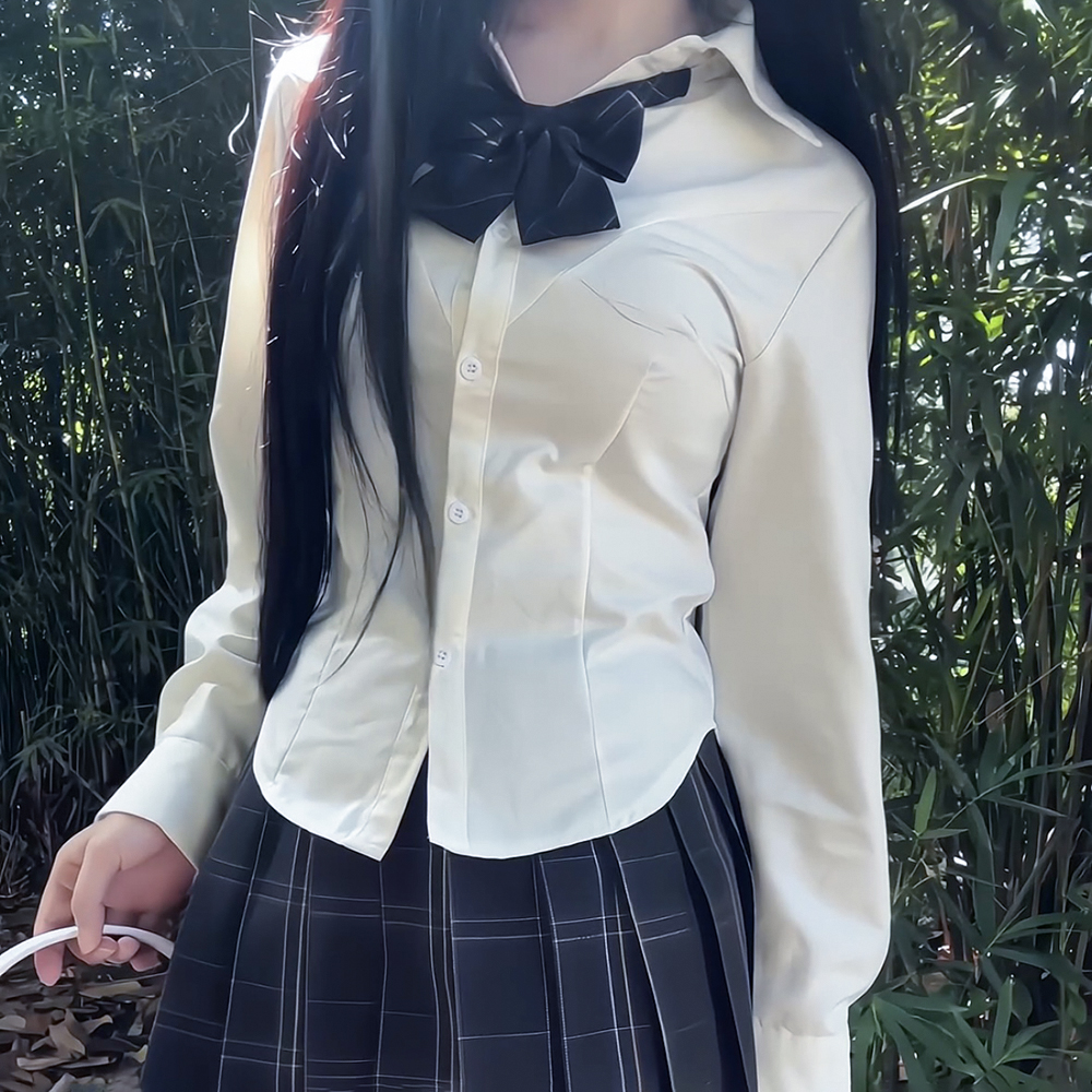 林间萌象原创长袖收腰衬衫