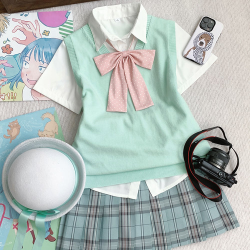 jk制服学院风校供感叠穿套装