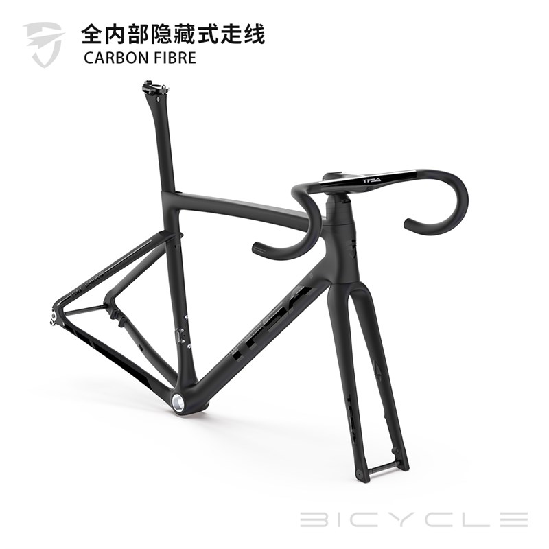极速私摸2022全内线碟煞v碳纤维车架公路自行车框架走内线送腕