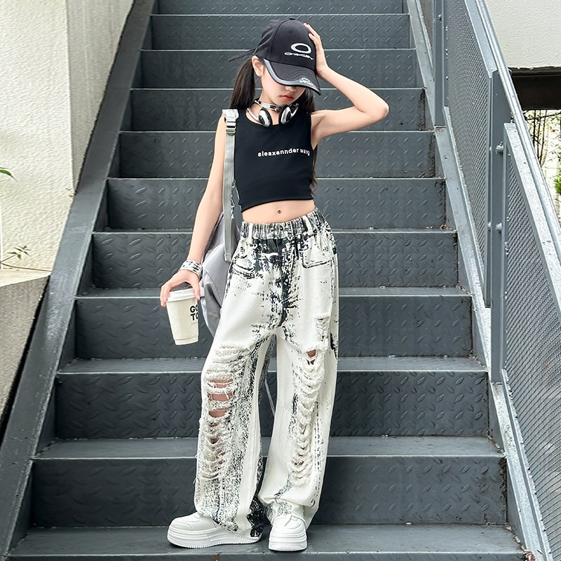 极速少儿爵士舞服装T台走秀jwazz舞蹈练功服辣妹女团演出服背心套
