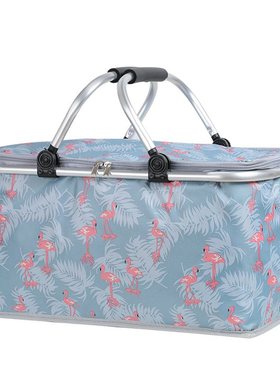 极速Outdoor picnic basket folding picnic supplies large. cap