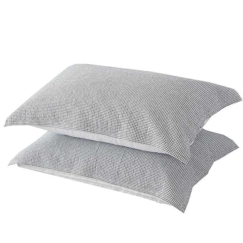 极速日式纯棉纱布枕巾全棉四层细密格子男女N学生单人成人枕头巾
