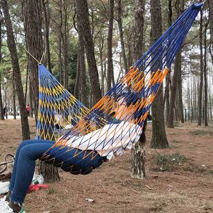 极速高品质绳网吊床户外尼龙绳睡网摇床树网O便携野营舒适小孔吊