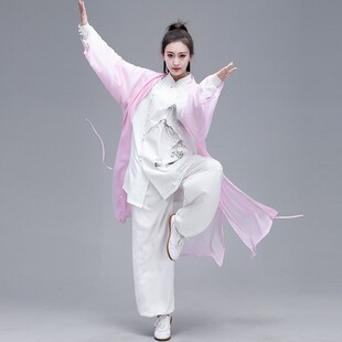 新款 男女流光纱单件太极拳演M出服夏季 比赛纱衣披 太极服披纱 新品