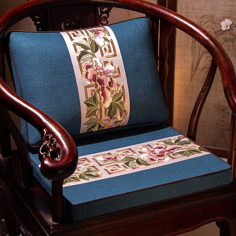 极速新中式红木椅子坐垫中式实木餐椅垫家L用圈椅茶椅垫太师椅座
