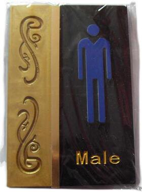 极速金色压克力雕刻洗手间牌黑色WCC指示牌男化妆室告示牌女厕所