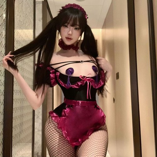 性感女仆制服露胸绑带肚兜套装