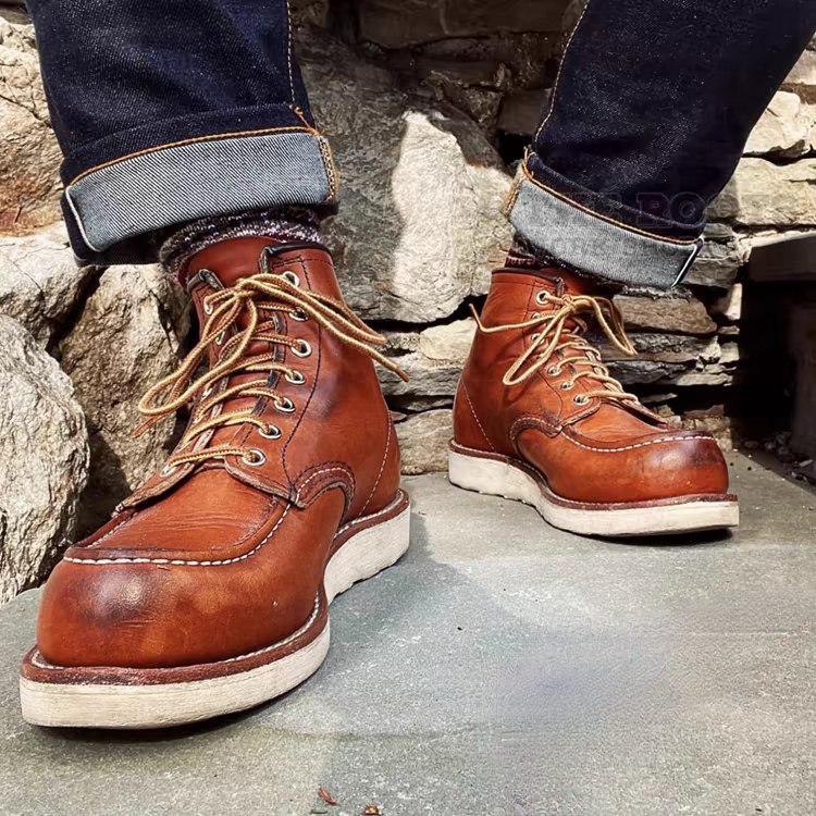 美式复古875工装靴马丁靴百搭真头层牛皮高帮男鞋阿美咔叽机车靴