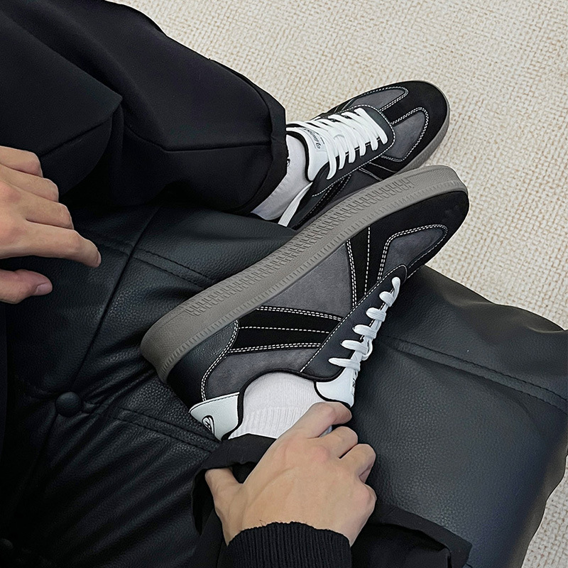 MRA改良德训鞋男鞋2025新款厚底运动休闲鞋复古百搭小黑鞋潮鞋子