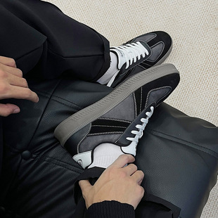 MRA改良德训鞋男鞋2026新款厚底运动休闲鞋复古百搭小黑鞋潮鞋子