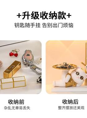 猫玄关钥匙收纳摆件入户鞋柜客厅家居装饰乔迁新居礼品置马小