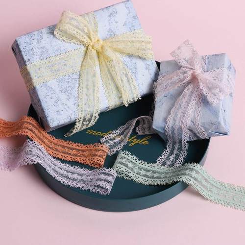 热销韩国ins鲜花烘焙包装发饰diy服装礼帽花束涤纶雪纱蕾丝丝带