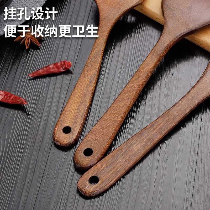 现货速发鸡翅木木铲子不粘锅木头锅铲木质炒菜铲子家用木勺子长柄