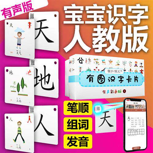 现货速发学龄前儿童有图识字卡片0--6岁婴幼儿园全脑记忆宝宝认字