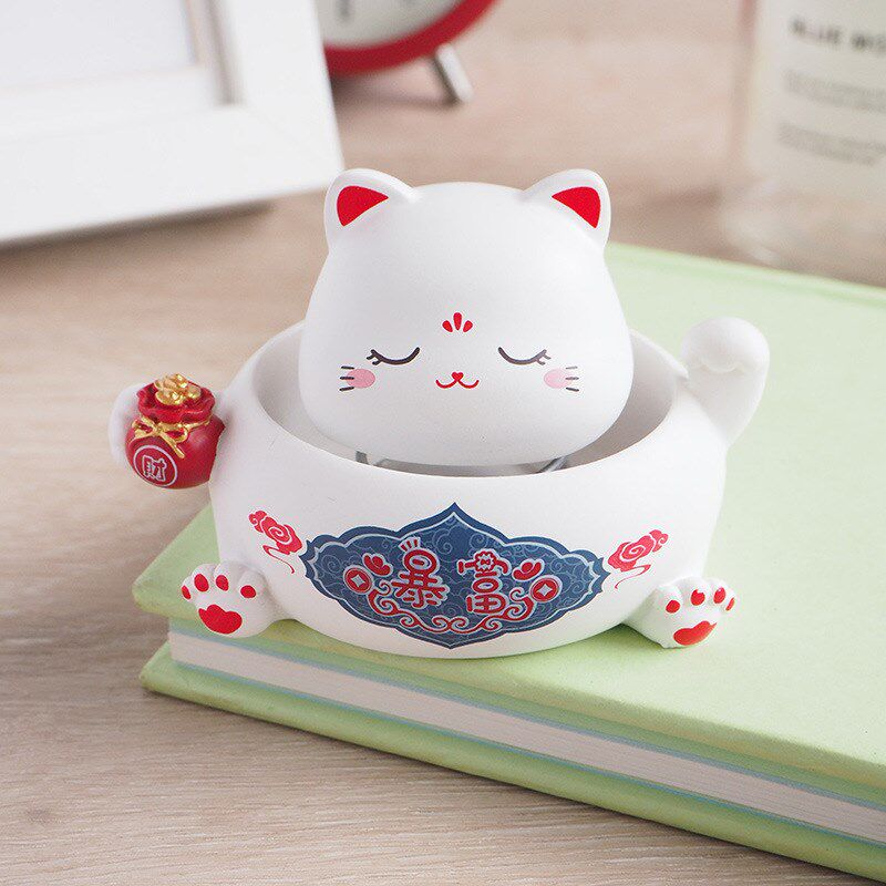 现货速发好运招财猫寓意好的摆件汽车中控台车载汽车内装饰品摇头
