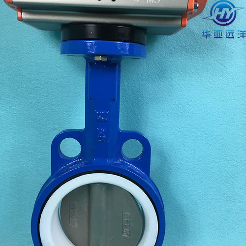 现货速发气动对夹式不锈钢04阀板四氟蝶阀 软密封中线蝶阀 D671F-