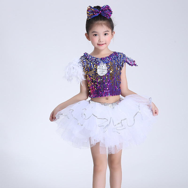 现货速发演出服儿童蓬蓬裙舞爵士舞台服装幼儿公主蓬蓬裙舞蹈表演