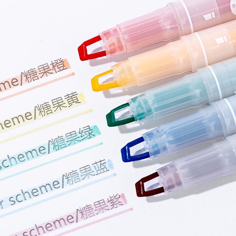 现货速发双头可视窗荧光笔标记笔学生用彩色记号笔粗划重点手账速