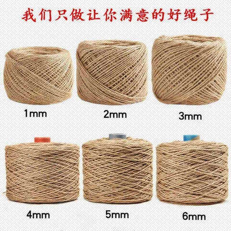 现货速发手工编织吊麻绳挂墙照片墙装饰麻绳夹子吊灯绳包麻线黄麻