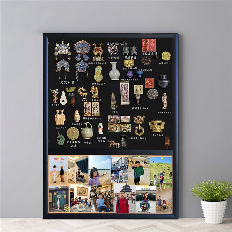 速发磁吸板小黑板软木板双拼收纳板家用示箱贴唧冰板谷子吧展收纳