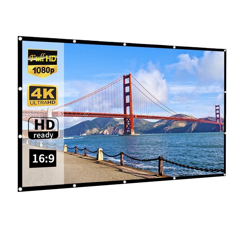 速发软iBr折叠便携简易涤纶布幕H100/120寸16:电影幕布