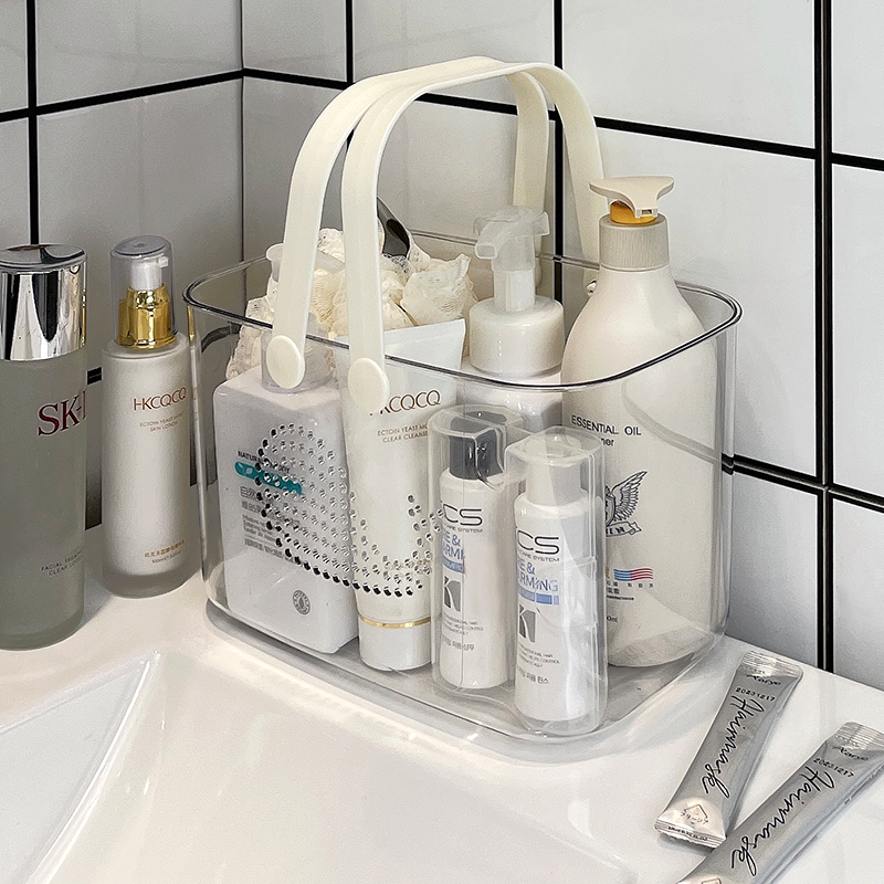速发亚克力洗澡篮塑子手宿小篮料收纳筐洗浴蓝提舍浴室洗漱框拎篮