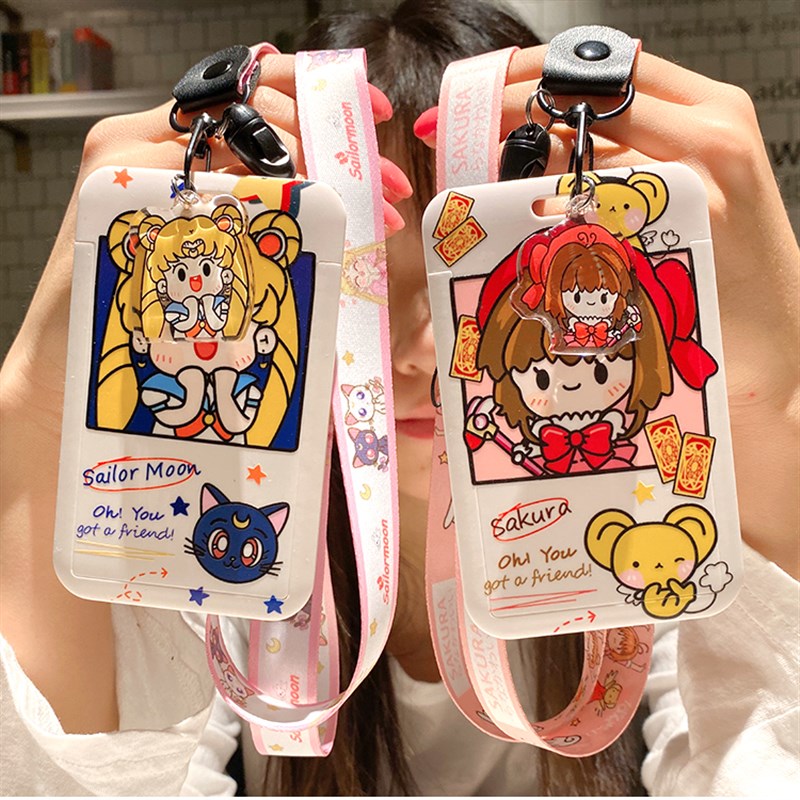 速发美少接樱卡套套禁生饭卡公交地铁门学挂绳幼儿园小送卡