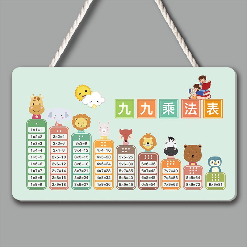 速发小学生九九乘法口诀表挂牌二年级除法挂图识字卡加减法拼音字