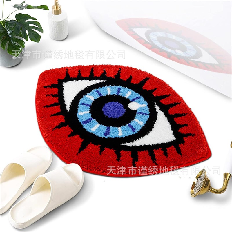 速发垫境圣节邪眼搞地跨仿怪装饰脚垫temu浴室门垫