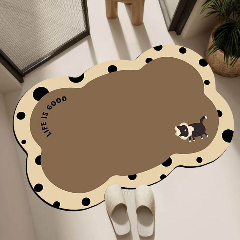 速发浴室软门藻泥硅水地垫卫生间厕所吸口速干脚垫入户门垫防滑垫