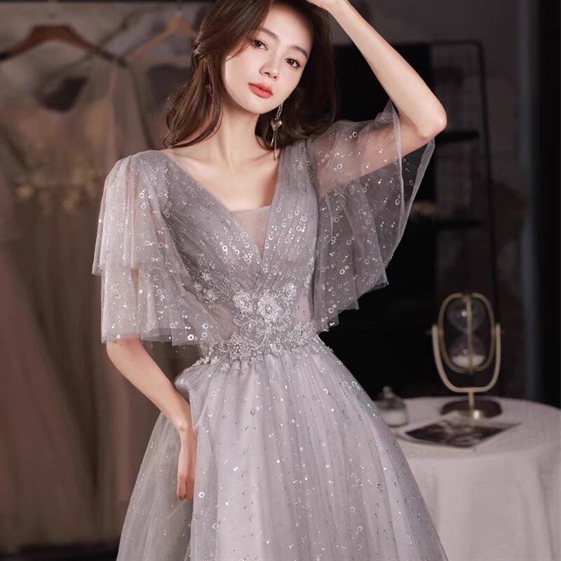 速发特大码胖mm晚礼服胖妹妹显瘦成人礼遮肚高级感200斤加肥加大