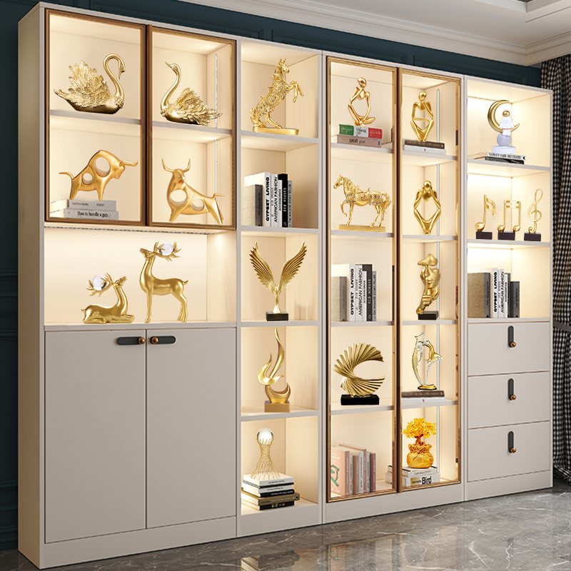 速发厅奢酒柜装饰品摆件客轻玄关家居电视柜办摆室公设展示柜