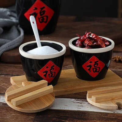 速发陶缸老式土陶创意小辣字缸酱缸福缸调料调味缸水瓷酒店福椒盐