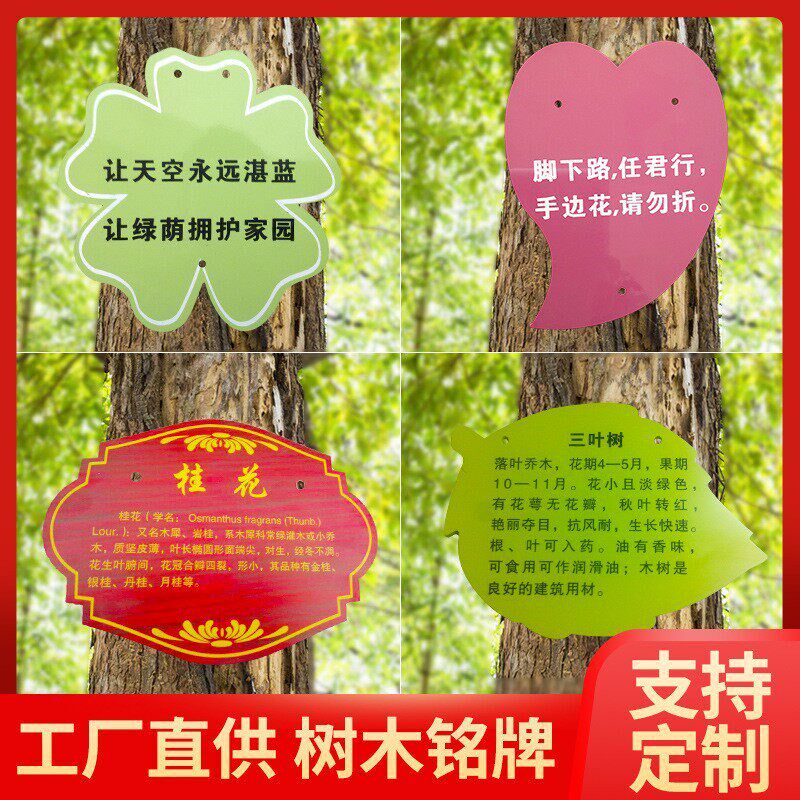 速发德国工艺公园学校园林信息挂牌不锈钢金属树铭牌植物介绍牌树
