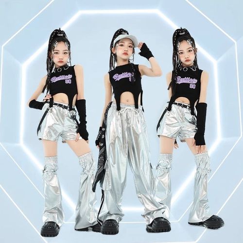 速发 童爵士舞套装夏街舞潮服演出服舞pphoi街h服装嘻哈风炸街少