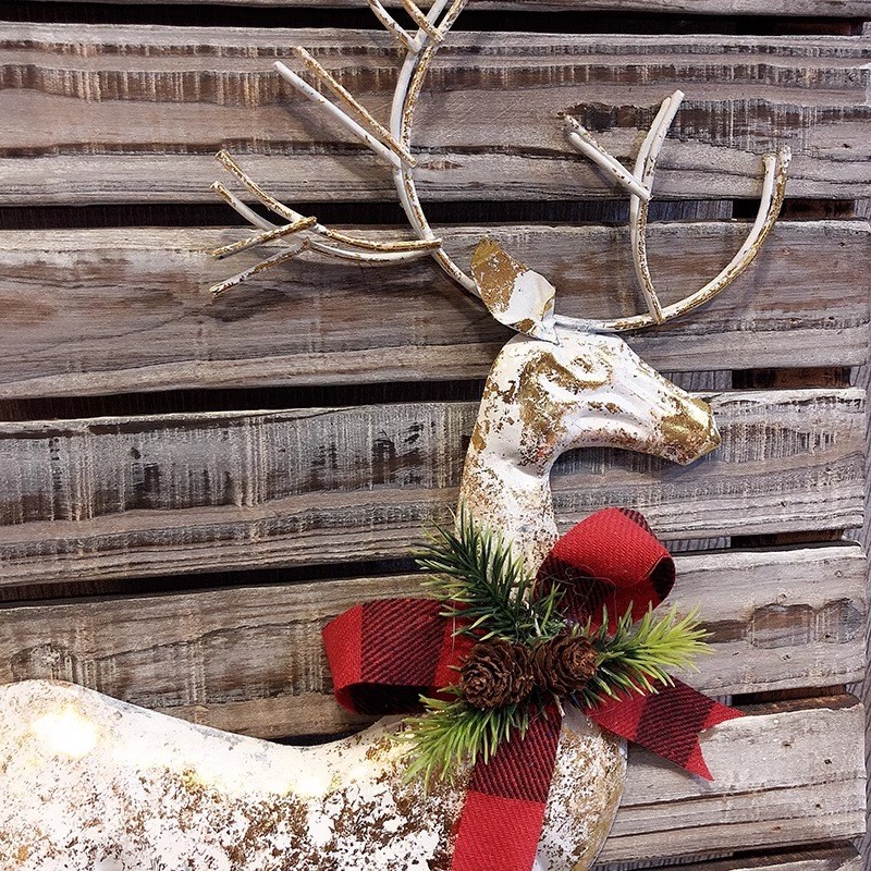 速发圣装诞饰场景树布置五角星节日装扮用品麋体挂件饰品立鹿圣诞