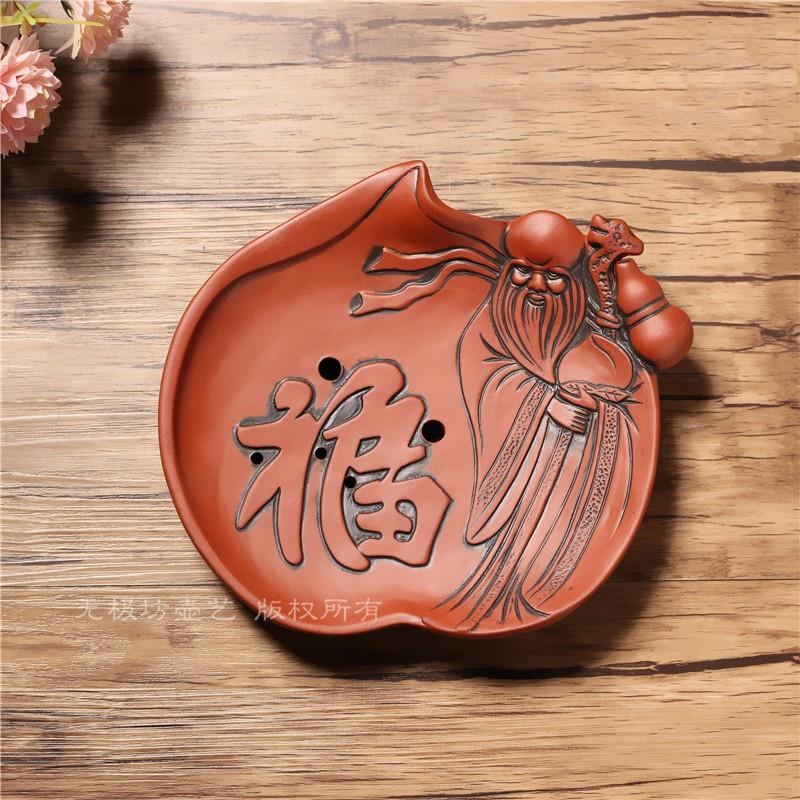 干泡盘紫砂养壶托茶托壶垫壶架圆形壶底座寿桃壶托小壶承茶道配件