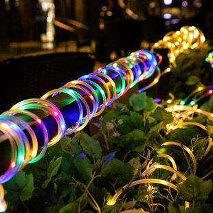 饰管子灯 太阳能灯带户外防水闪烁彩灯家用别墅庭院阳台布置led装