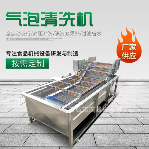 厂家生产果蔬气泡清洗设备 油菜菠菜清洗漂烫线 商用草莓清洗机